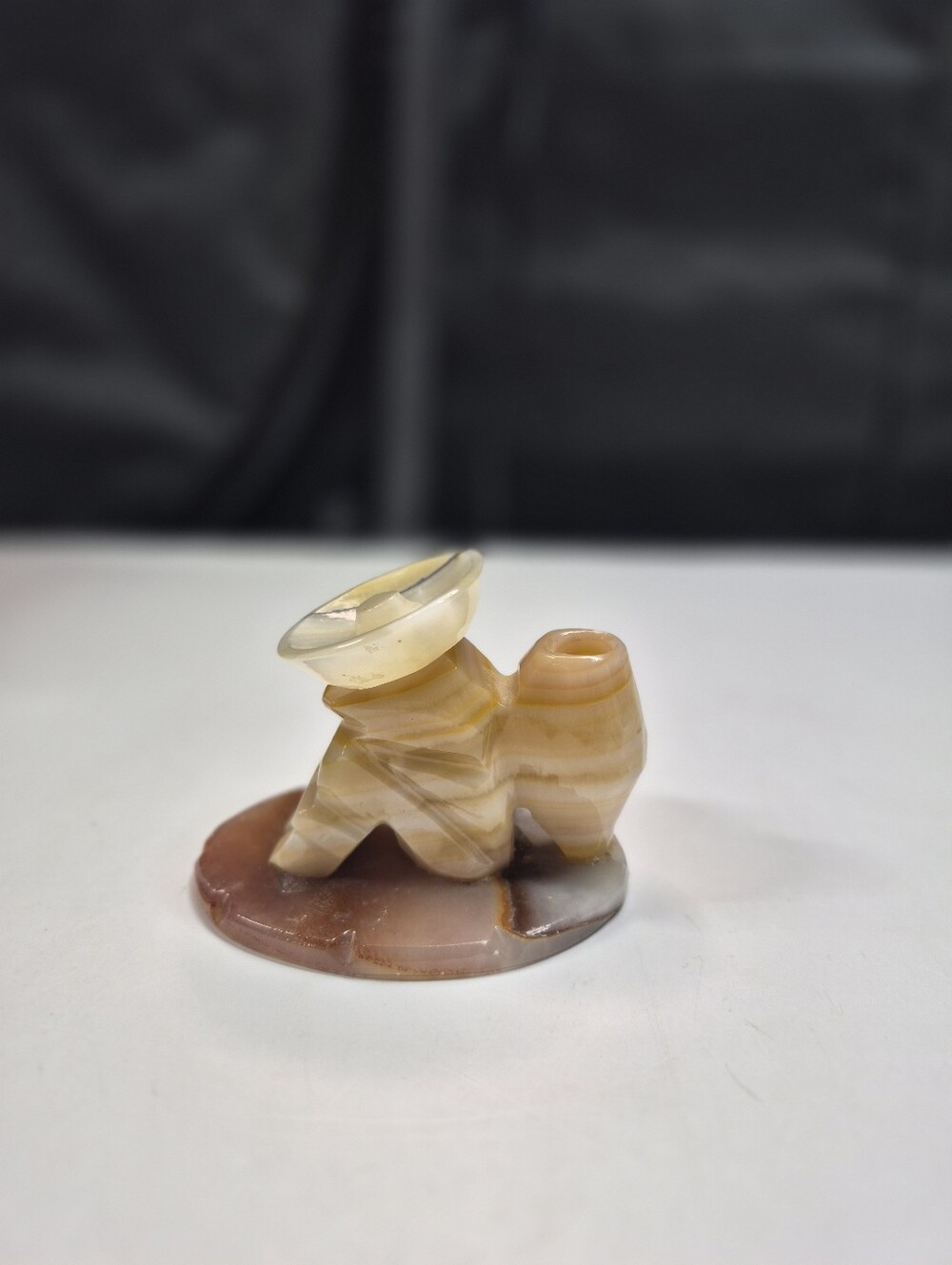 Yellow Onyx Sitting Mexican Man Sombrero Figurine Siesta Carved